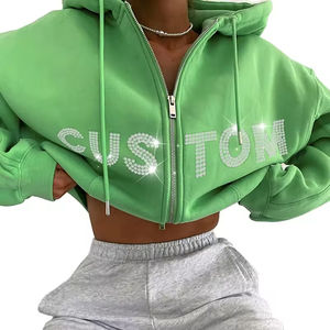 Venta al por mayor PRO ENTERPRISES Mujer Full-Zip Transpirable 100% Algodón Fleece Winter Casual Hoodie - Product Image 1