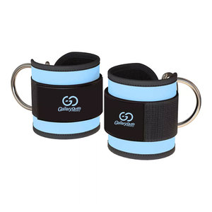 Correas de tobillo con anillo en D y logotipo personalizado, hechas con material de neopreno, para equipos de gimnasio. - Product Image 1