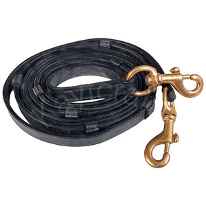 250cm Long Leather <strong>Reins</strong> with Stoppers and Brass or Silver Snap Hooks Made from English Oiled <strong>Harness</strong> Leather