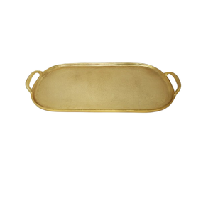 Plateau de service design vintage de qualité supérieure plateau à vaisselle en métal doré avec poignée pour vaisselle de cuisine pour la maison et l'hôtel - Product Image 1