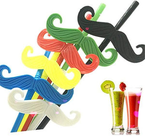 Креативные одноразовые пластиковые трубочки для напитков в форме бороды, аксессуары для Хэллоуина, трубочки-усы, разноцветные изогнутые трубочки для вечеринок - Product Image 1