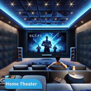 Panneaux acoustiques en mousse de polyuréthane haute densité noire, design en forme de coin, 48 pouces x 24 pouces x 2 pouces, modèle insonorisant pour mur/plafond - Product Image 2