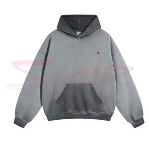 Sweat à capuche en molleton 100 % coton délavé de haute qualité pour hommes, vente chaude, personnalisable avec logo, directement de l'usine, idéal pour l'hiver - Product Image 1