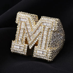 Luxe 925 Argent Leb Grown Bague En Diamant Glacé Lettre Hip Hop Déclaration Anneau pour Hommes Personnalisé Bling Diamant Bijoux En Gros - Product Image 5