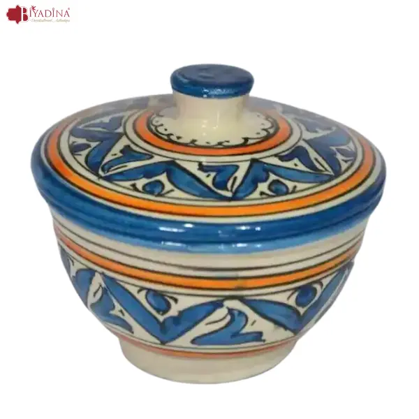 Marok kanis che Schüssel, hand gefertigte hand gezeichnete & bemalte Keramik box von marok kanis chen Töpfern Ovale gold bemalte Schalen mit Keramik dekor