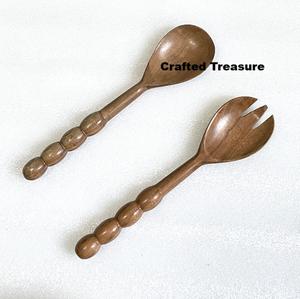 Fabriqué à la main de haute qualité article de service à salade en bois ensemble de couverts couverts pour servir des aliments prix de gros fabriqué en Inde - Product Image 3