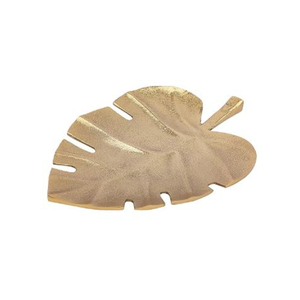 Plateaux de plateau de service de nourriture en forme de feuille d'or de conception classique plateau de Dessert de nourriture de conception de feuille de veine pour des fournisseurs de restaurant d'hôtel - Product Image 2