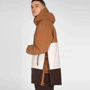 Chaqueta Anorak de Invierno para Hombre con Capucha y Logotipo Frontal, de Secado Rápido, Impermeable, Transpirable, con Colores en Contraste - Product Image 3