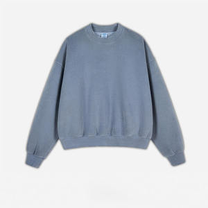 Sweat-shirts à manches longues en coton 100% à col rond surdimensionné, design et logo personnalisés, hauts à épaules dénudées pour unisexe - Product Image 5