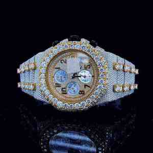High Quality Luxury Automatic Stainless Steel Glass Dial Iced Out VVS Clarity Moissanite Diamond Studded Hip Hop Unisex <b>Watch</b> - Product Image 1