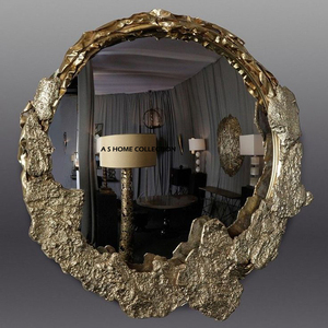 Espejo de Pared de Metal Rústico de Estilo Industrial con Diseño Vintage, Perfecto para Decoración de Pared de Cabaña con Temática de Lujo - Product Image 1