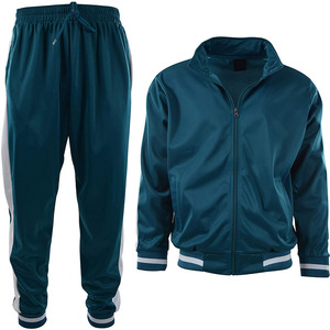 Cotton <b>Polyester</b> <b>Tracksuit</b> For Men Full Sleeves With Stand Collar OEM Service Wholesale Rate Trending Men Sets Adjustable Fabric - Product Image 1