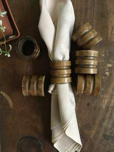 Anneau de serviette en bois ARTWORK MAESTRO avec motif brûlé, idéal pour les événements - fêtes - mariages - Product Image 2