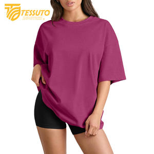 Camiseta básica de gran tamaño con logotipo de impresión personalizado de peso pesado Camiseta de algodón 100% de moda de talla grande de alta calidad para mujer - Product Image 2