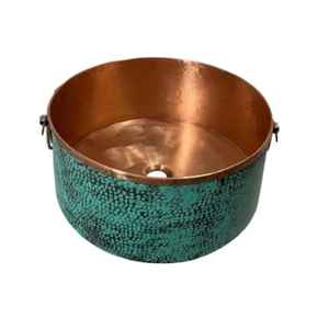 Lavabo de Cobre de Diseño de Lujo para Hotel, Hogar, Villas, Decoración de Baños de Casas de Campo, Lavabo de Cobre de Forma Redonda - Product Image 4