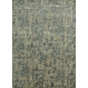 Alfombra Rectangular Kavi Gris y Negra, Tejida a Mano con Lana y Seda de Bambú, Diseño Teoría del Caos, Estilo Boho, para Hogar y Pasillo - Esk-408 - Product Image 1