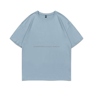 T-shirt décontracté en coton 100% pour hommes, tissu tricoté à col rond 200 grammes, style à la mode - Product Image 1