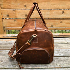 กระเป๋าหนังแท้ใส่ได้ทั้งชายและหญิงสีน้ำตาลโบราณสำหรับเดินทางยิมท่องเที่ยววันหยุดสุดสัปดาห์โลโก้ตามสั่งโพลีเอสเตอร์กีฬา - Product Image 6