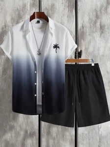 Ensemble de chemise short 100% coton décontracté personnalisé Ensembles de t-shirts imprimés en 3D de qualité supérieure Ensemble de shorts respirants élégants pour hommes - Product Image 6