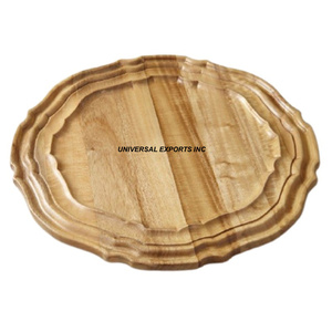 Assiette de chargeur carrée en bois finition naturelle faite à la main sous l'assiette de chargeur de luxe faite à la main de haute qualité - Product Image 3