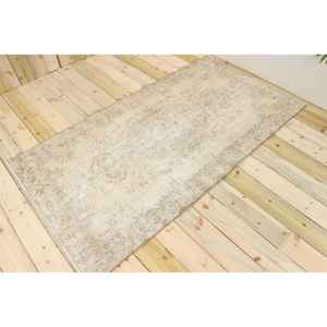 Tapis vintage 3,6 x 6,7 pieds, tapis turc oriental gris en laine - Product Image 1