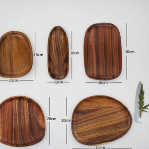 Ensemble de plaques d'alimentation pour bébé en bois écologique, logo gravé personnalisé, plateaux en bois dur naturel pour la restauration de nourriture biologique - Product Image 6