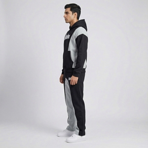 ชุดวอร์มผู้ชายคุณภาพสูงสำหรับฤดูหนาว ดีไซน์วินเทจ รับทำโลโก้ ซิปเต็มตัว ผ้าหนา มีฮู้ด สองชิ้น ผ้าฝ้าย 100% - Product Image 3