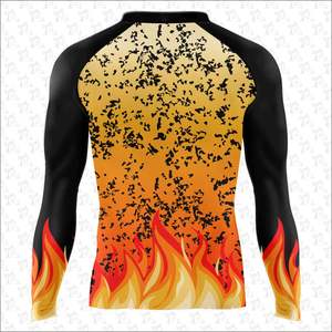 T-shirt de compression à manches longues pour hommes BJJ MMA Rash guards en polyester personnalisé par sublimation Rash Guard Entraînement Vêtements de fitness - Product Image 4