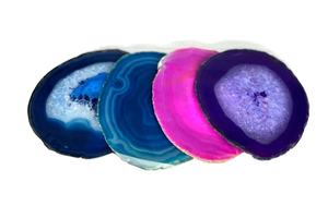 <b>Ceramic</b> Agate <b>Coaster</b> Slice for Kitchen Drink Ware Wholesale Stone Accessories Purple Agate <b>Coaster</b> Slice - Product Image 2