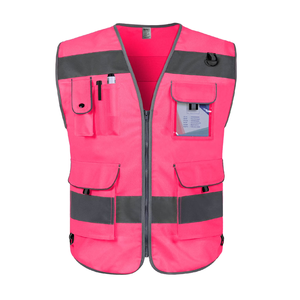 Chaleco de Seguridad Reflectante Fluorescente de Alta Visibilidad con Logotipo Personalizado, Ropa de Trabajo de Poliéster de Alta Visibilidad para Tráfico, Construcción y Seguridad - Product Image 6