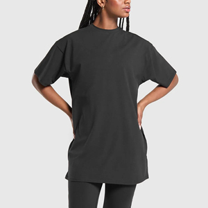 Camiseta ligera de gran tamaño de algodón 100% a precio asequible hecha a medida de alta calidad para mujer, camiseta en blanco de Color sólido - Product Image 5
