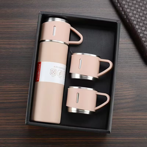 Hot <strong>One</strong> <strong>Cup</strong> Three Lid Gift Set 304 Stainless Steel Thermos <strong>Cup</strong> Bottle Portable Business Gift Set Tea Making Water <strong>Cup</strong> Gift Mug - Product Image 3