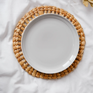 Mantel individual de jacinto de agua rústico de mimbre respetuoso con el medio ambiente al por mayor, mantel redondo hecho a mano de paja para mesa de comedor para decoración de granja Bohemia a granel - Product Image 4