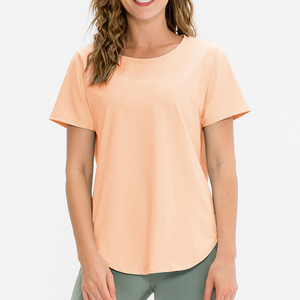 Camiseta de yoga personalizada para mujer Camiseta deportiva cómoda y ligera de manga corta sin costuras - Product Image 5