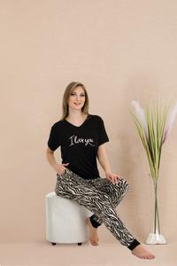 Ensemble de pyjama en viscose pour femmes de qualité turque, doux, respirant, à manches longues, vêtements de nuit fabriqués en Turquie, vêtements de nuit de haute qualité - Product Image 3