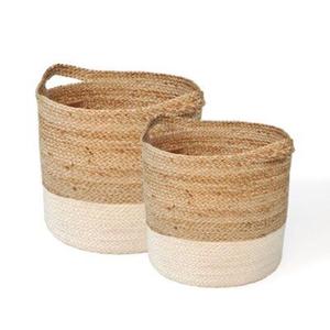 Ensemble de 2 paniers et bacs de style bohème en jute de qualité standard et contenants 100% écologiques et naturels - Product Image 3