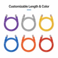 Kabel Patch Ethernet UTP Cat6 RJ45 8P8C 24AWG 26AWG 28AWG Tembaga Terpilin PVC LSZH 0.5m 1m 2m 5m Dapat Disesuaikan