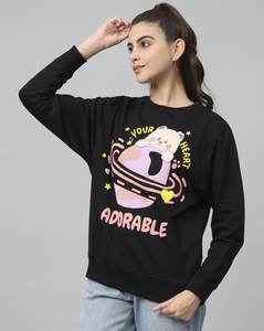 Sweat-shirt à imprimé graphique Style High Street pour femmes Coupe ample Respirant Anti-rétrécissement Durable Fabricant OEM Inde Hiver - Product Image 3