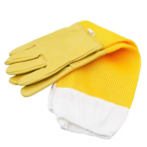 Guantes de apicultura Guantes gruesos de piel de cabra para hombres y mujeres con mangas largas de lona resistente - Product Image 5