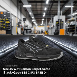 Chaussure de sécurité en carbone taille 45 W.11, noire/grise, S3S CI FO SR ESD - Product Image 3