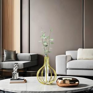 Aluminum Modern Geometric Flower Vase Eco-Friendly High Quality <b>Tabletop</b> Vase for Wedding Centerpieces and Home Decor - Product Image 2