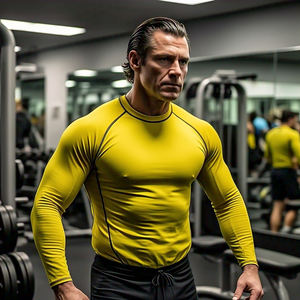 Hommes Athlétique Workout Rash Guard Chemises À Séchage Rapide Léger 100% Polyester Gym Wear Rash Guard Hommes - Product Image 4