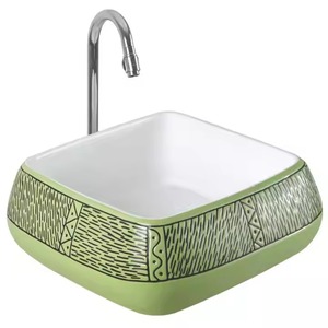 Magenta pink round table top <strong>basin</strong> luxury royal style countertop ceramic <strong>wash</strong> hand <strong>basin</strong> with <strong>golden</strong> design for bathroom use - Product Image 6