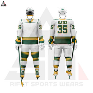 Conjuntos de uniformes de hockey sobre hielo Unisex hechos a medida de alta calidad, logotipo cómodo, Kit de equipo OEM impreso sublimado para adultos 100% - Product Image 6