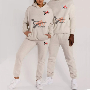 Logo d'impression personnalisé de haute qualité hommes et femmes pull survêtement matériau personnalisé flexible unisexe survêtement - Product Image 1