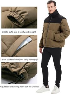 Chaqueta de Invierno para Hombre, Ultra Cálida, Transpirable, Ecológica, de Poliéster Impermeable, con Capucha, Cierre Completo, Estilo Casual para Exteriores - Product Image 3