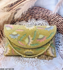 Handmade Designer Women's <b>Clutch</b> <b>Bag</b> Stylish New Arrival with Stone Beads Magnetic Closure for Party Bridal Evening & <b>Wedding</b> - Product Image 1