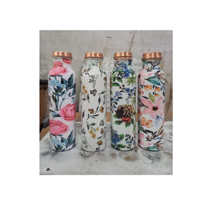 <b>Copper</b> Water <b>Bottle</b> Printed Manufacturer of <b>Copper</b> Water <b>Bottles</b> Indian Handmade Solid <b>Copper</b> <b>Bottles</b> Drinking - Product Image 2