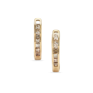Pendientes de Diamantes Champagne en Oro de 9K, 0.33ct - Product Image 3