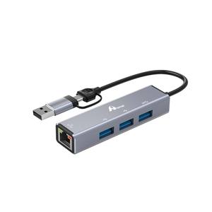 Adaptateur USB HC-78 4 EN 1 USB A/TYPE C USB2.0 * 2 USB3.0 * 1 RJ45 * 1 5Gbps 4K 60Hz en aluminium pour le transfert de données d'ordinateur chargeant TF SD - Product Image 1